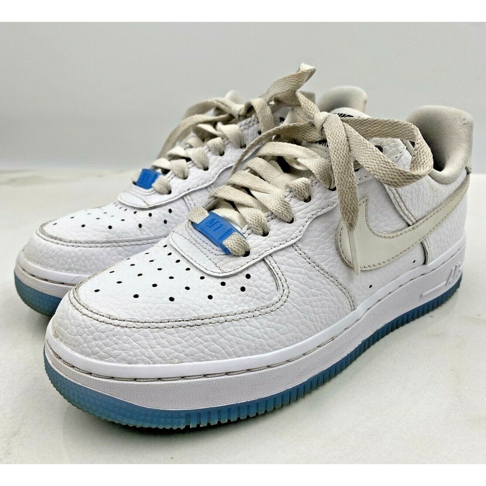 NIKE Shoes Womens Sz 5 AIR FORCE 1 LOW '07 LX UV Reactive WHITE BLUE DA8301-101